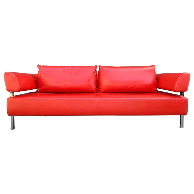 Red Leather Sofa by Nicoletti Italia (1 of 20)