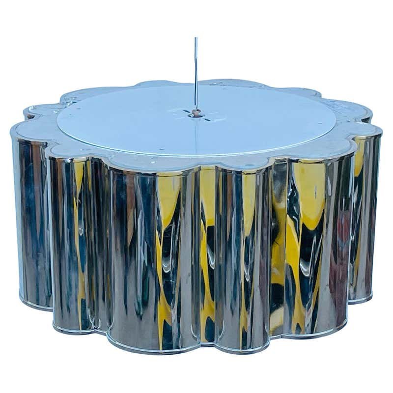 Scalloped Flush Mount Chandelier in Polished Nickel (1 of 8)