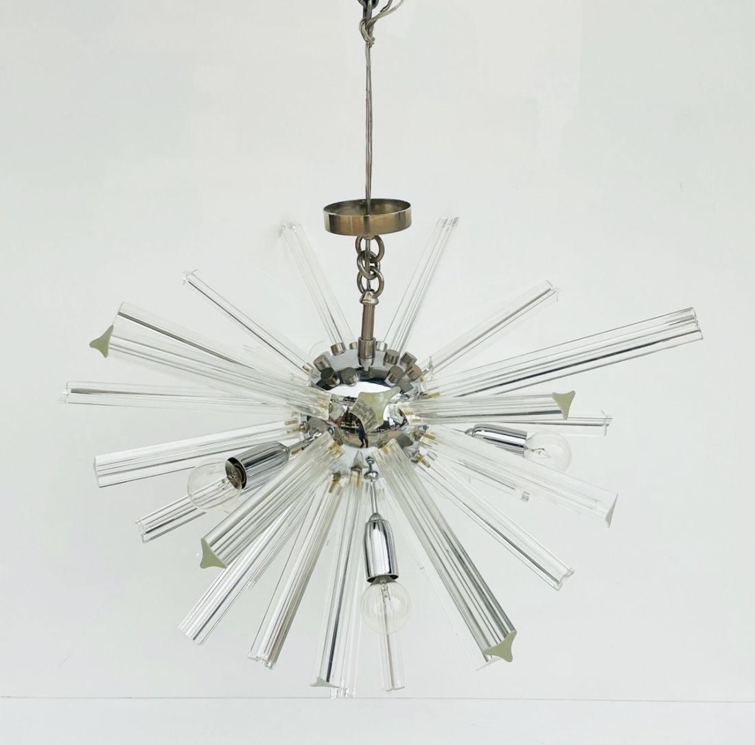 Murano Glass Triedo Sputnik Chandelier w/a Chrome Frame (1 of 13)