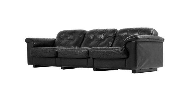 De Sede 3 Seater Sofa in Black Leather (1 of 11)