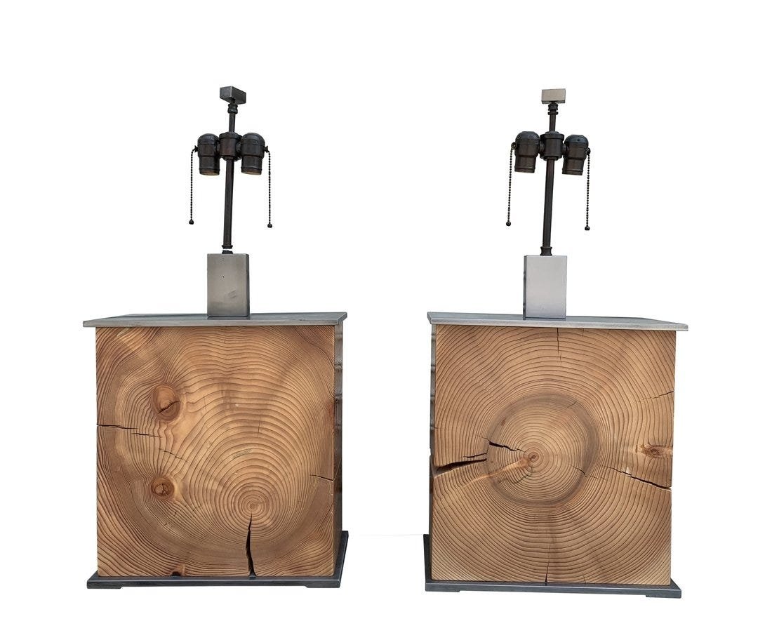 2 CABO Lamps by Laura Hunt, Solid Wood & Stainless (1 of 17)