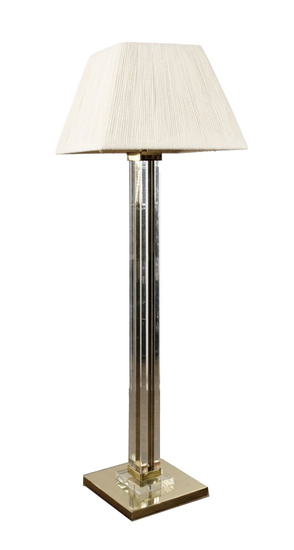 Charles Hollis Jones Brass & Lucite Floor Lamp (1 of 4)