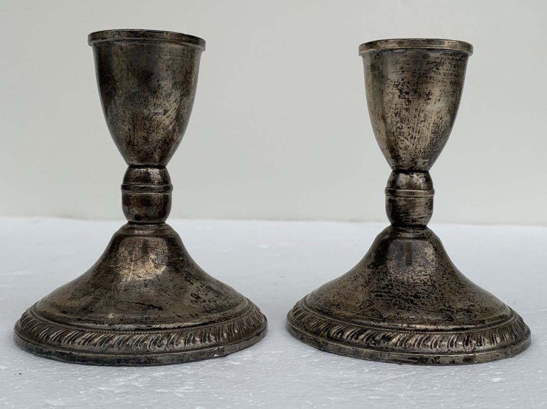Sterling Weighted Candle Holders By Duchin Creation