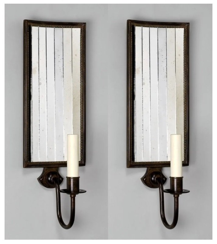 Pair of Tole and Mirror Wall Lights by Vaughan Designs (1 of 12)