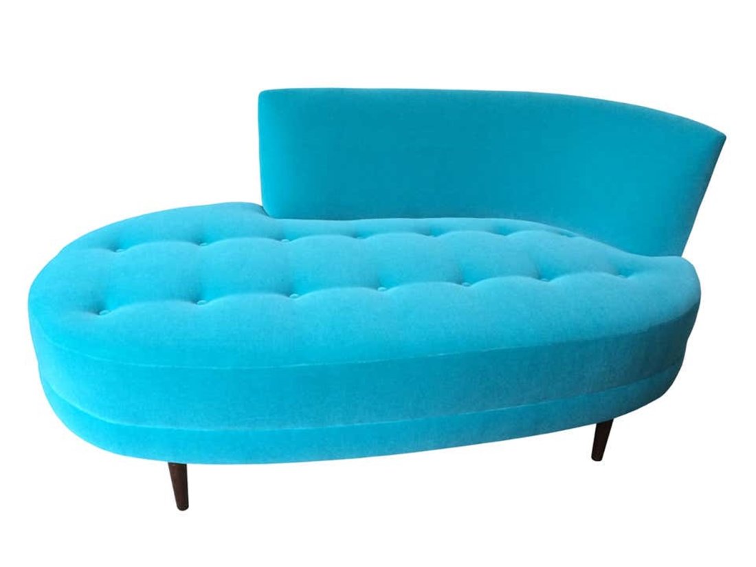 Mid Century Modern Style Chaise with Tufted Seat (1 of 8)