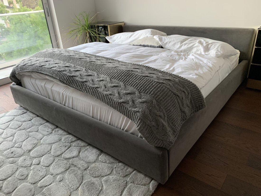 Modern Style Upholstered King Size Bed Frame (1 of 10)