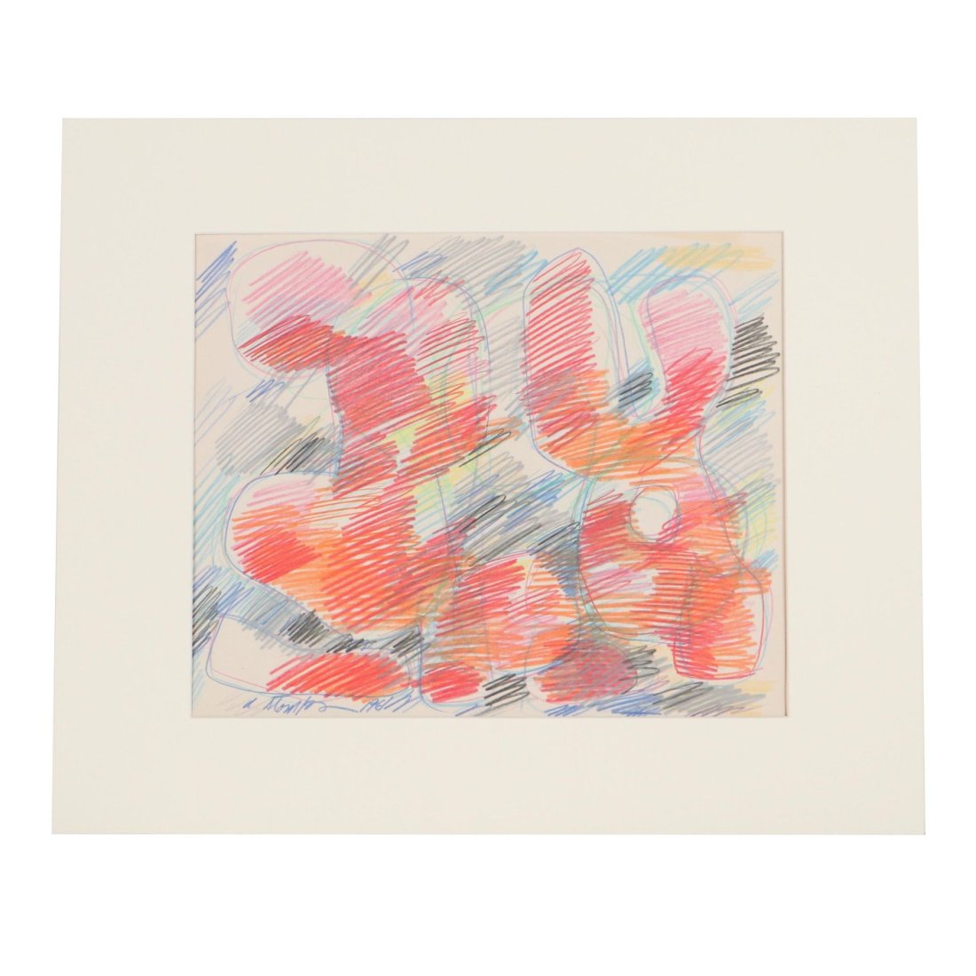 Walter Stomps Abstract Crayon Drawing, 1961 (1 of 5)