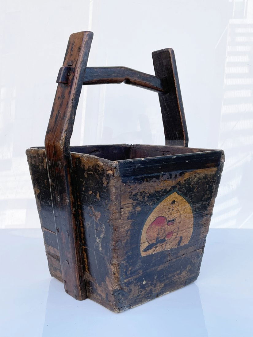 Antique Chinese Wooden Water Bucket, Early 20th Century (1 of 12)