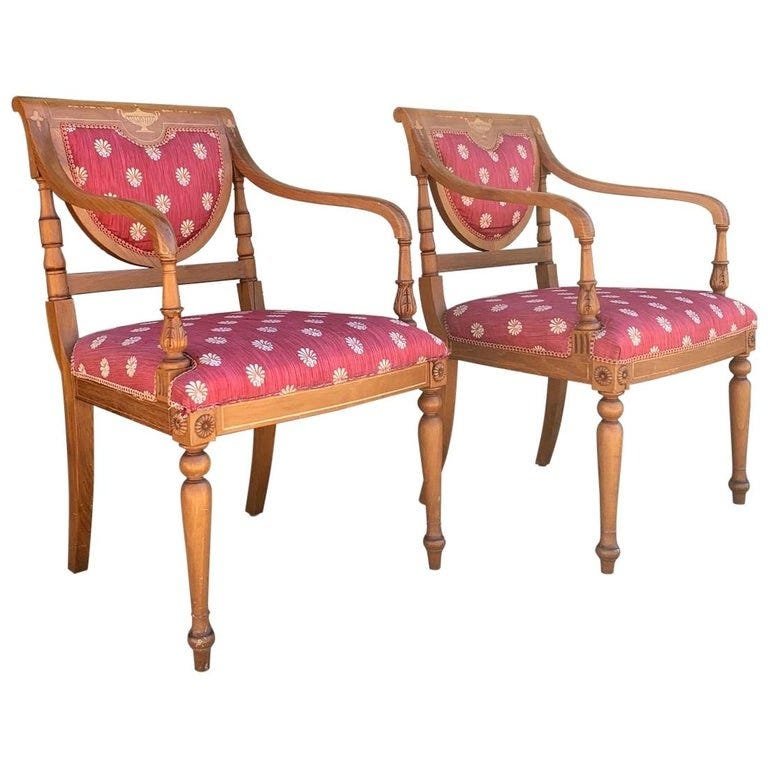 2 Antique Armchairs With Parquetry Inlay by Rossita (1 of 11)