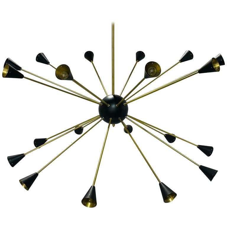 56 inch Diameter Sputnik Style Brass Chandelier (1 of 13)