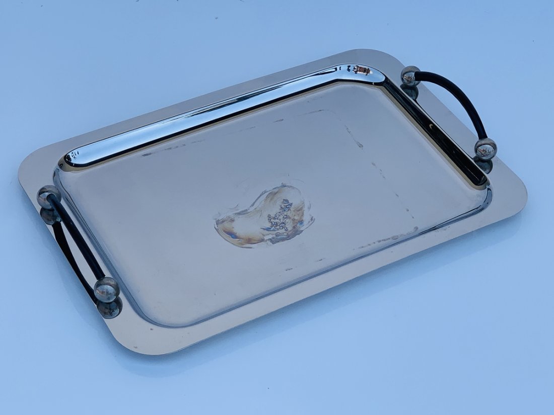 Stainless Steel & Leather Serving Tray by Waterford (1 of 11)