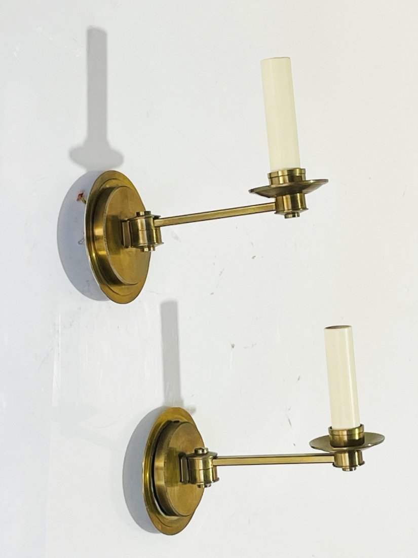 Pair of CROMER Swing Arm Brass Sconces by Vaughan Designs (1 of 11)