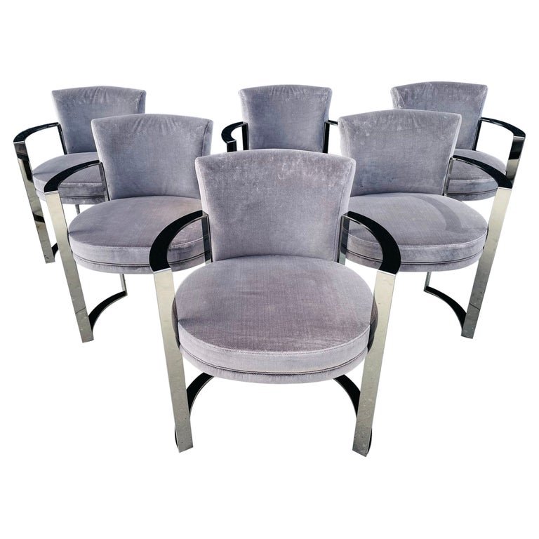 Set of 6 -Ripetta- Armchairs in Black Nickel by Fendi (1 of 16)