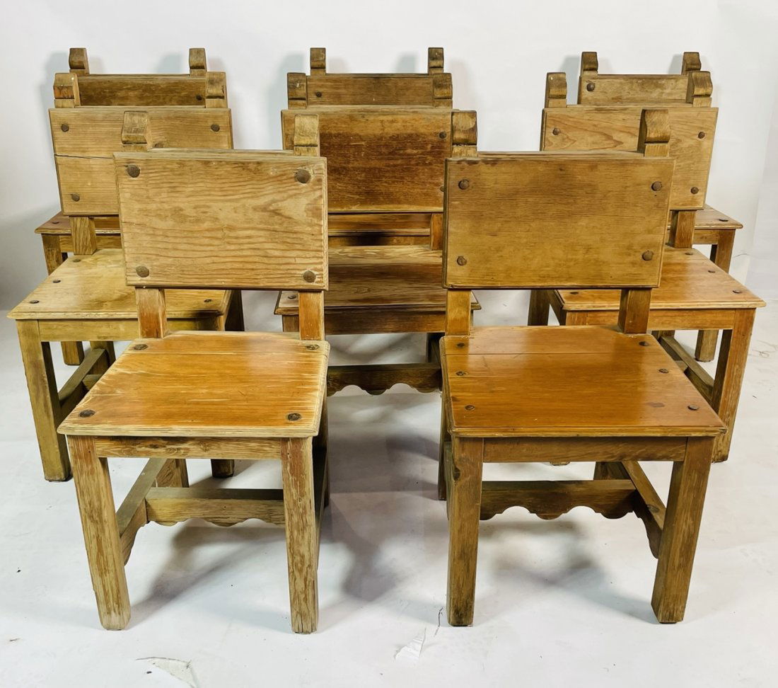 Set of 8 Farm Style Dining Chairs (1 of 20)