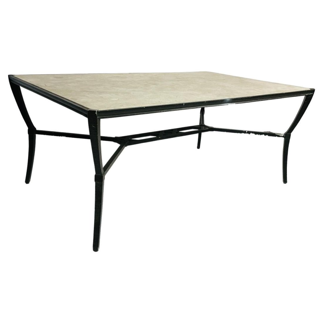 Andalusia Modern French Stone Top Metal Dining Table by Century (1 of 17)