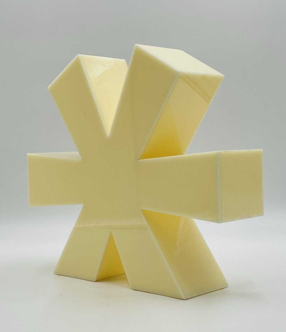 Asterisk Lucite Sculpture: Stunning Lucite Sculpture in a shape of an asterisk.The piece has beautiful lines, it is made of butter cream color, well made and very impactful piece of art.Measurements:14 inches high x 16 inches w