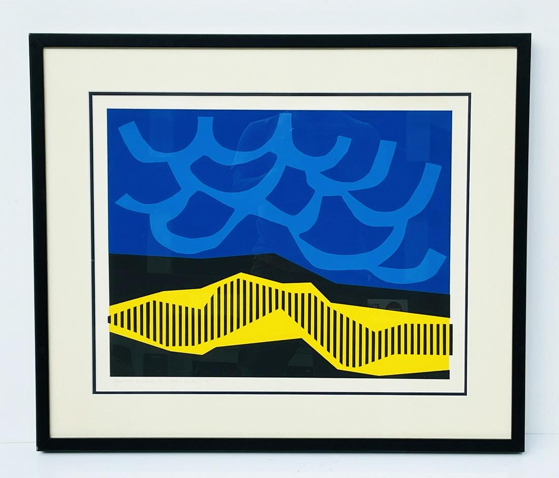 Limited Edition Lithograph by Harold Krisel Titled -Blue Wish- 16/75: Limited edition Lithograph titled -Blue Wish- by listed artist Harold Krisel.The piece is pencil signed and titled and is number 16 of an edition of 75.Measurements:28.50 inches wide x 24 inches highV