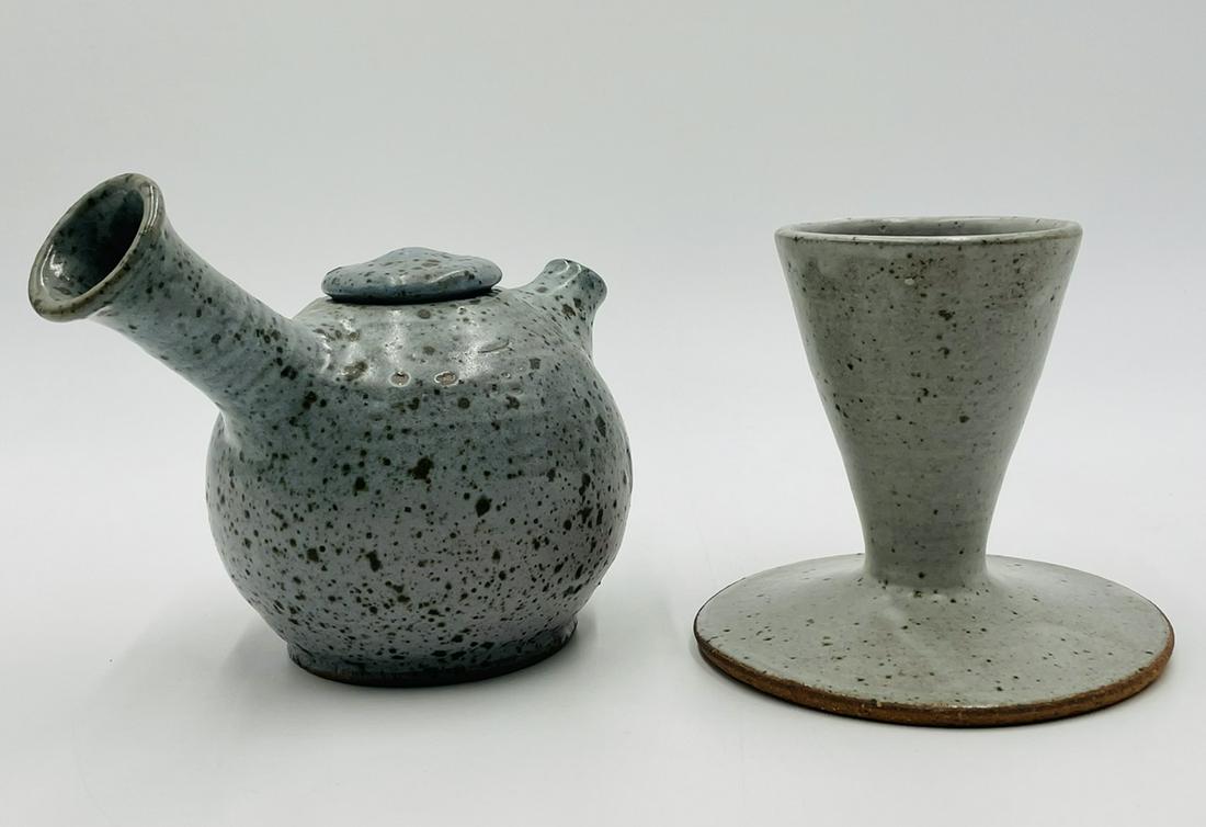 Japanese style Tea Pot together with a Hand Thrown Bud Vase (1 of 14)