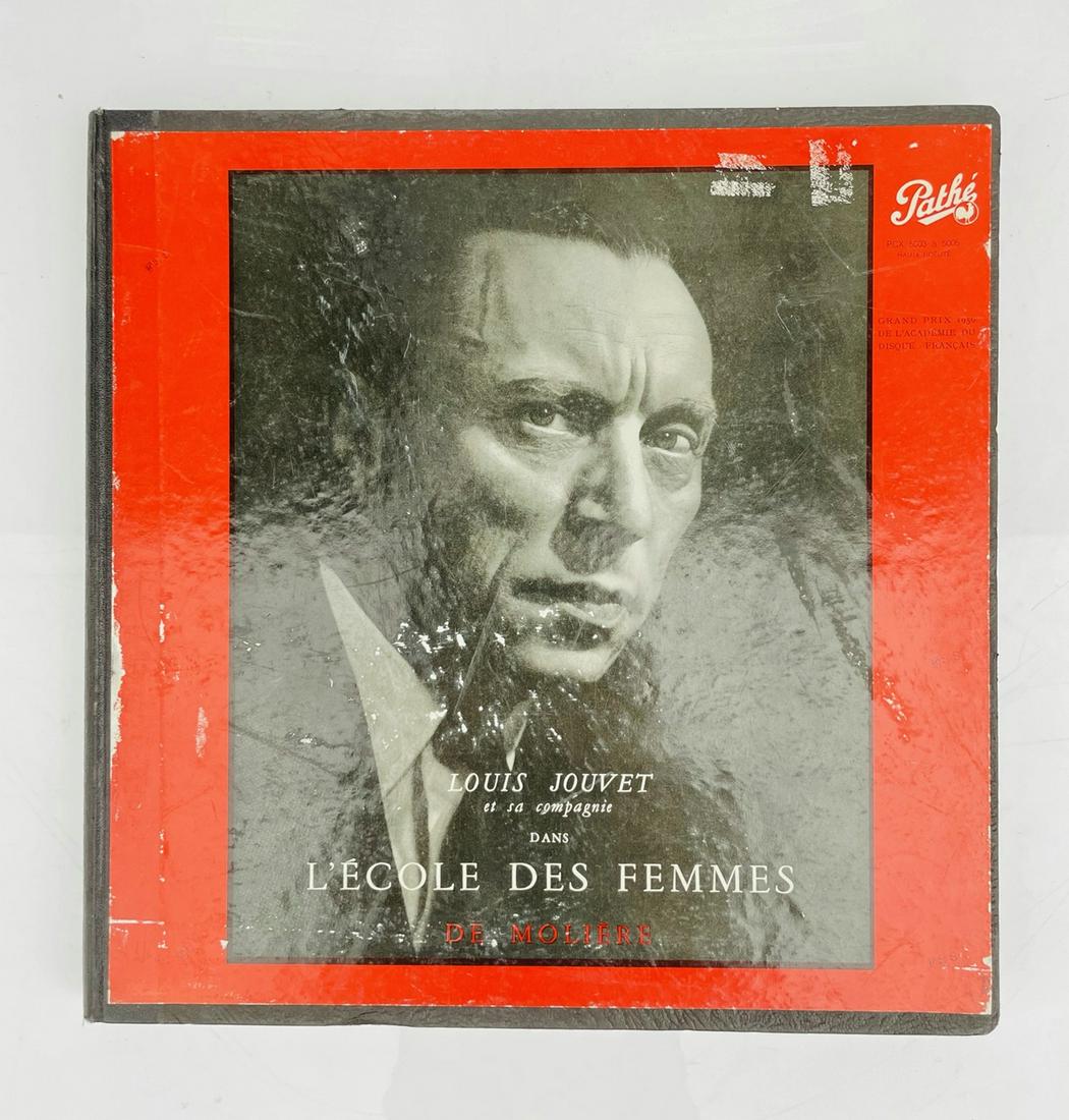 Louis Jouvet Et Sa Compagnie L'ecole des femmes NEW: ULTRA RARE in this exceptional condition / CLASSIC THEATER / The great actor LOUIS JOUVET (1887-1951) recorded in Boston on 03/16/1951, five months before his death / Superb edition of 3 albums in a l