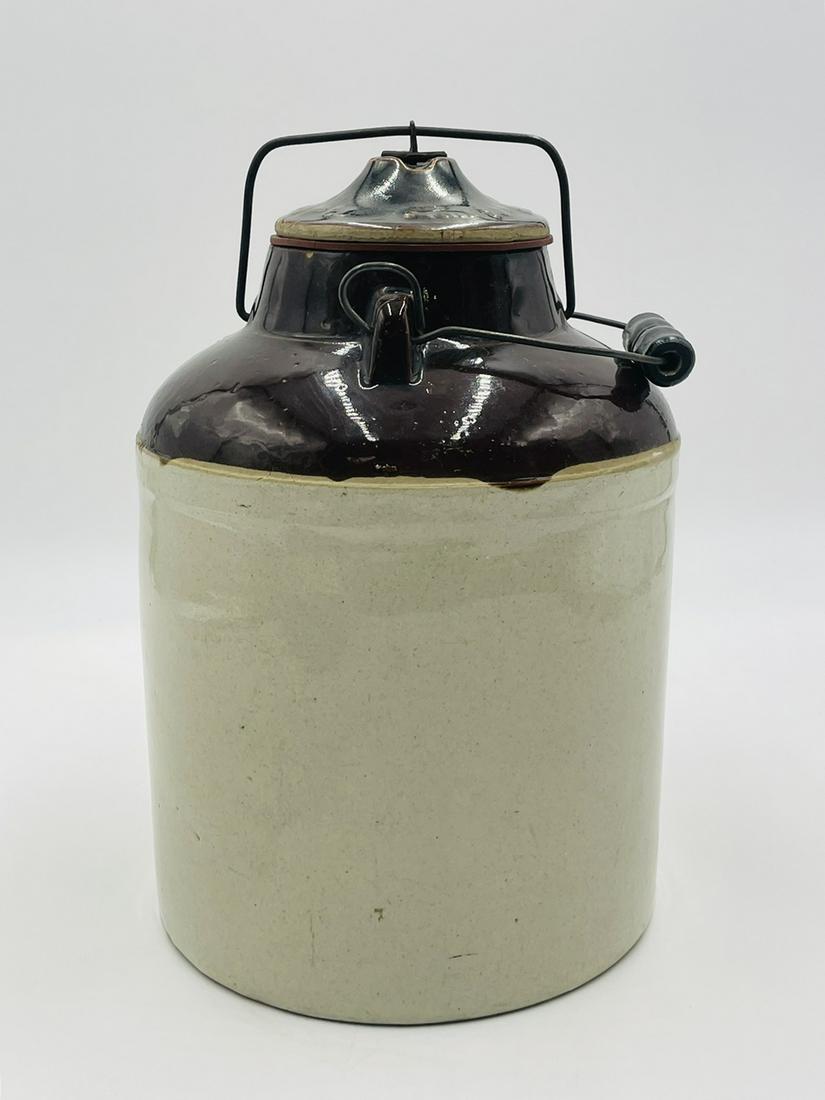 Large Antique 1102 Weir Stoneware Jar With Lid (1 of 16)