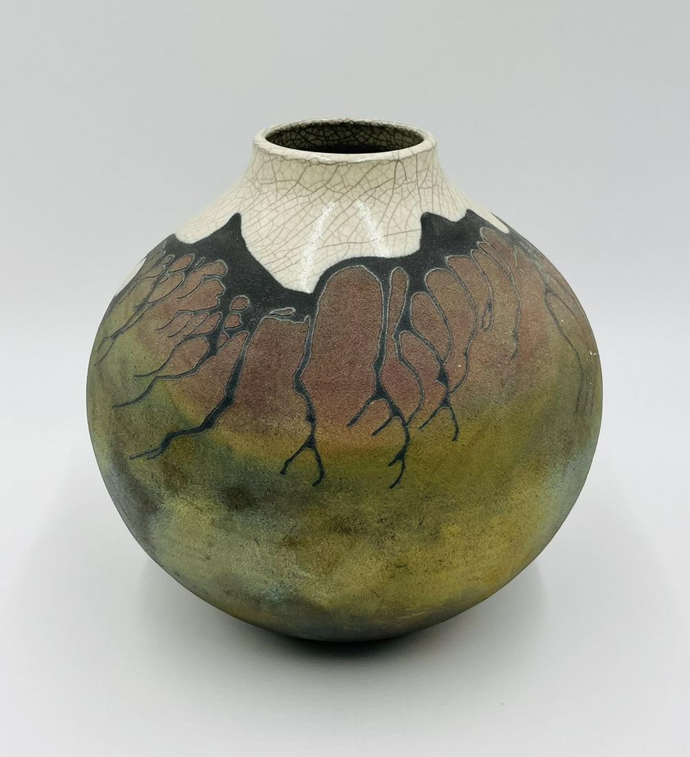 Vintage Raku Vase, Signed (1 of 11)