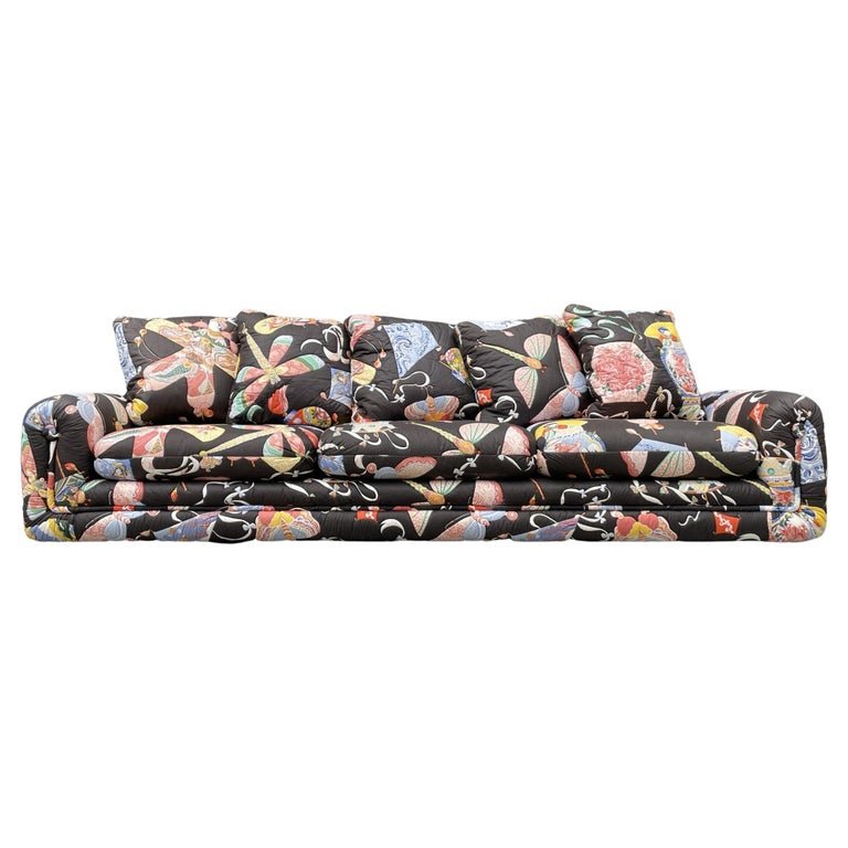 Vintage Sofa Sofa With Asian Theme Upholstery, USA 1960s (1 of 17)