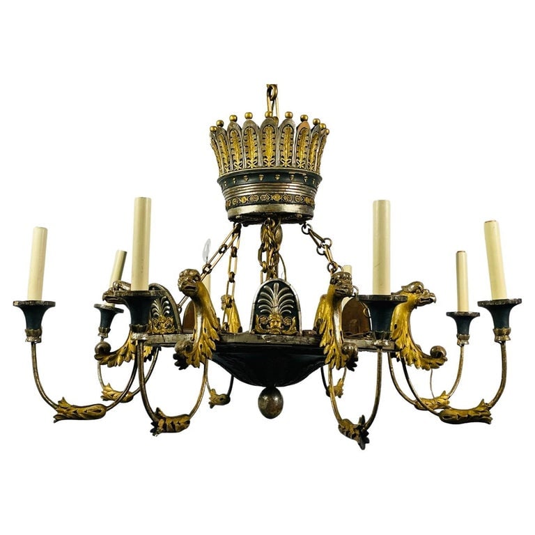 Giltwood & Bronze Empire Style Chandelier (1 of 16)
