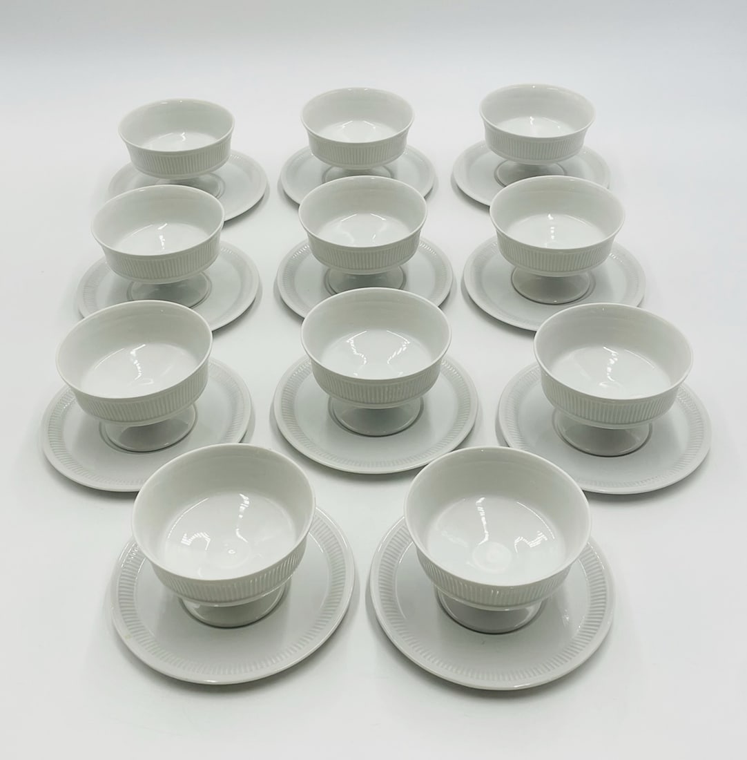 Set of 11 China Sherbet with Underplate Buff Classic by FITZ & FLOYD (1 of 14)