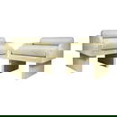 Pair of Travertine Arm Chairs Attb to Stephane Parmentier