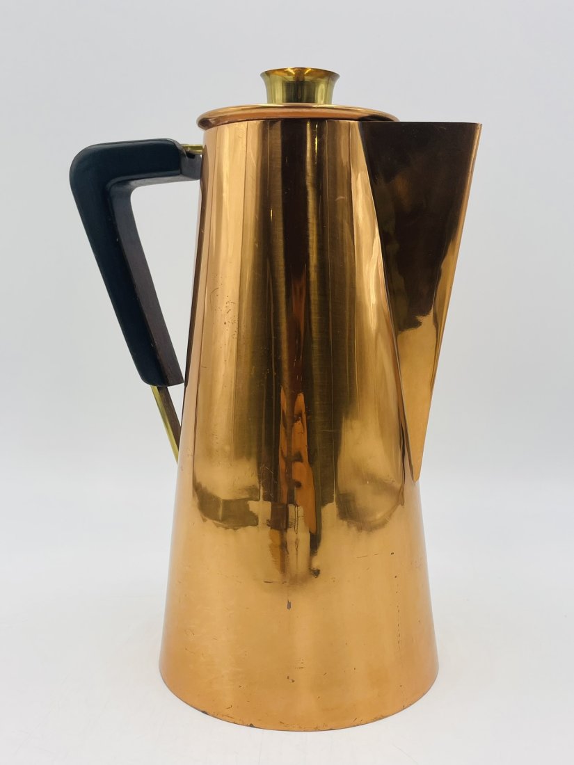 Vintage Copper and Wood Coffee Or Tea Pitcher Made in Italy (1 of 17)