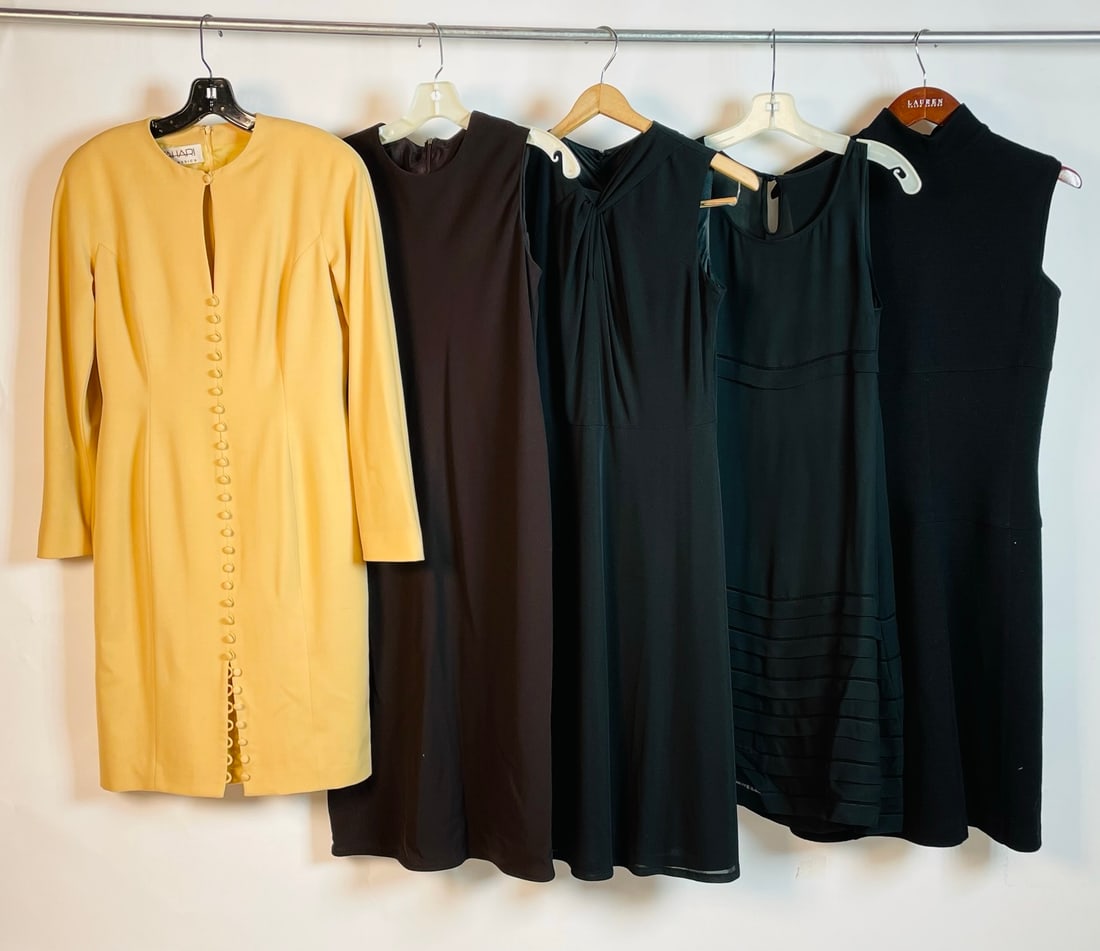 Set of 5 Vintage Dresses of Various Designers Including Claude Montana (1 of 20)