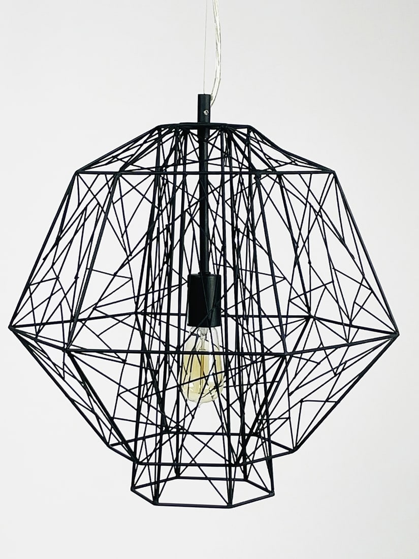 Modern Wire Chandelier in the Brutalist Style (1 of 11)