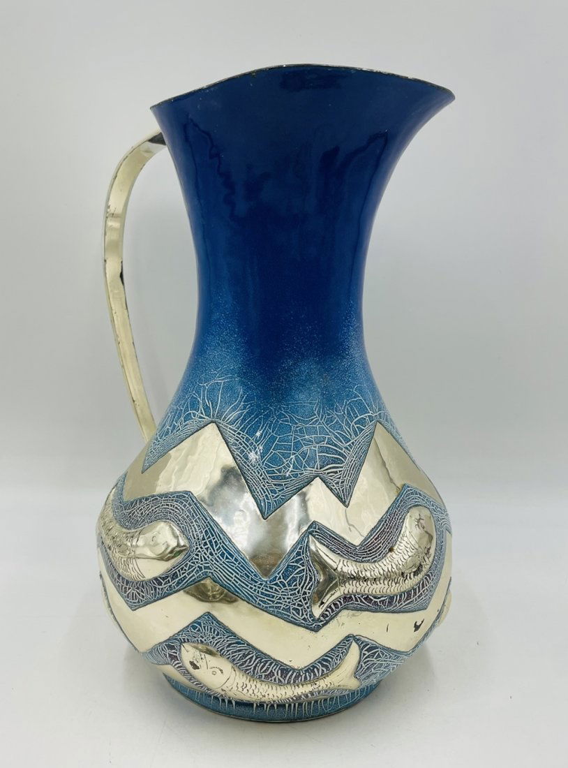 Mexican Copper & Silver Pitcher by Miguel Pineda, Taxco Mexico. (1 of 17)