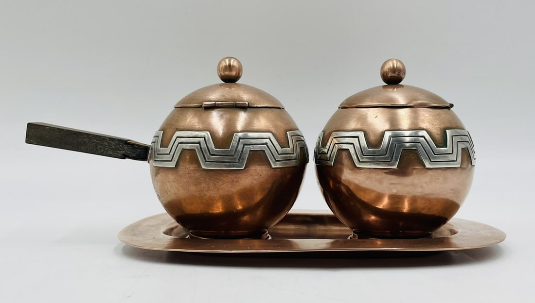 Coffee/Tea Set by Ana Maria Nunez de Brilanti for Victoria Taxco, Mexico 1940s (1 of 20)