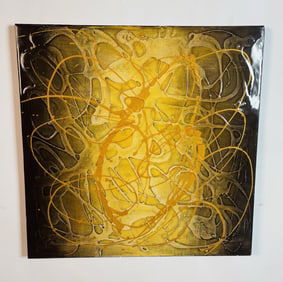 Contemporary Abstract Acrylic on Canvast Artwork, Signed