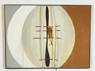 Len Agrella SPLIT SHIELD, mix media original art, 1978