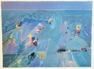 Watercolor Painting by Colorado Artist Keith Finch  (USA 1919-1993) 44 W x 35.50 H