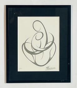 Artist Proof Lithograph by Ludmilla Tcherina Titled "Europe A Coeur", Signed