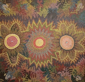 Extra Large Aboriginal Artwork by  Eva Nelson Napaltjarri, Australia, 52x52