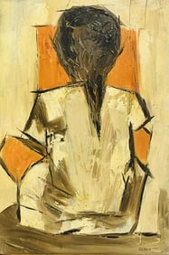 Oil on Canvas Painting of a Little Girl, Signed -Edington- & Dated 72