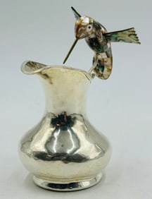 Los Castillo Hummingbird Pitcher With Abalone Shell Body, Mexico 20th Century