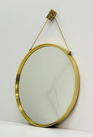 Latchet Wall Mirror in Polished Brass by Waterworks