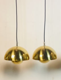 Pair of Flowerpot Pendant Lights by Verner Panton