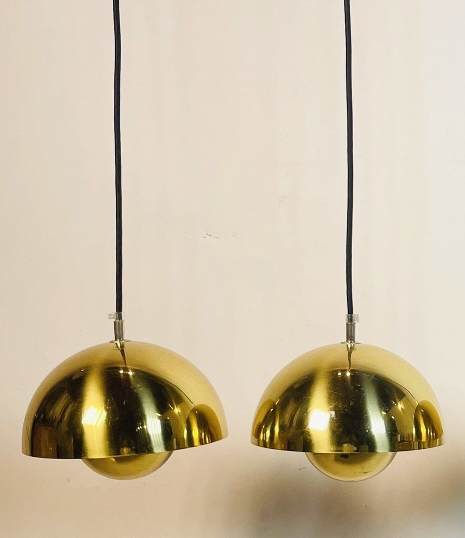 Pair of Flowerpot Pendant Lights by Verner Panton (1 of 10)