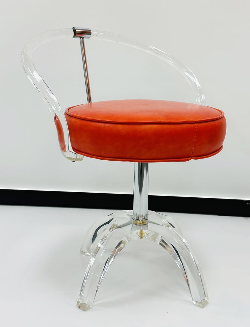 Vintage Lucite & Chrome Vanity Chair by Charles Hollis Jones, USA 1960s (1 of 17)