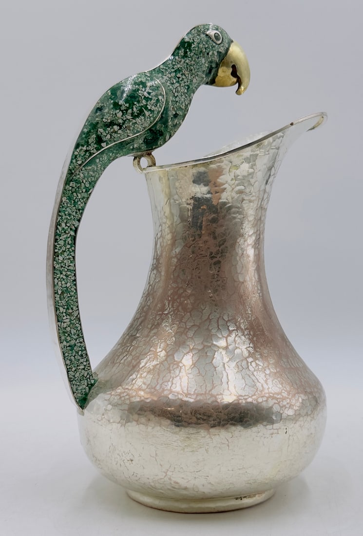 Large Water Pitcher With Parrot Handle by Alfredo Villasana , Taxco, Mexico 1965 (1 of 18)