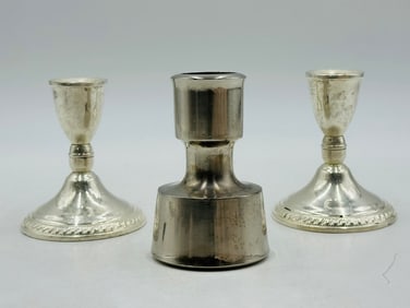 Set of 3 Candle Holders including Sterling and Jens Quistgaard for Dansk France