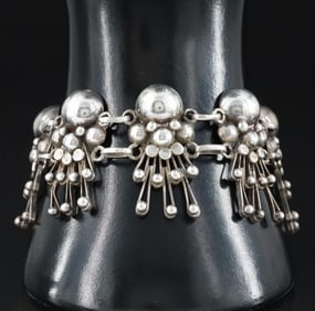 Vintage 980 Silver Bracelet Made in Maxico in the Mid 20th Century.