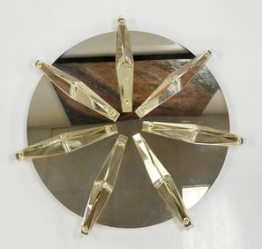 Brass & Crystal Ceiling/Wall Light Made in Italy