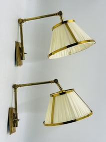 Pair of Vintage Solid Brass Wall Lamps/Sconces